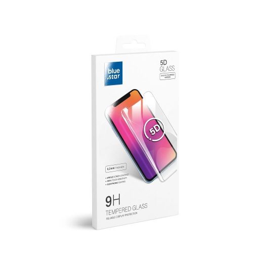 iPhone 12 mini 5.4" Blue Star 5D teljes kijelzős hajlított edzett üvegfólia fekete