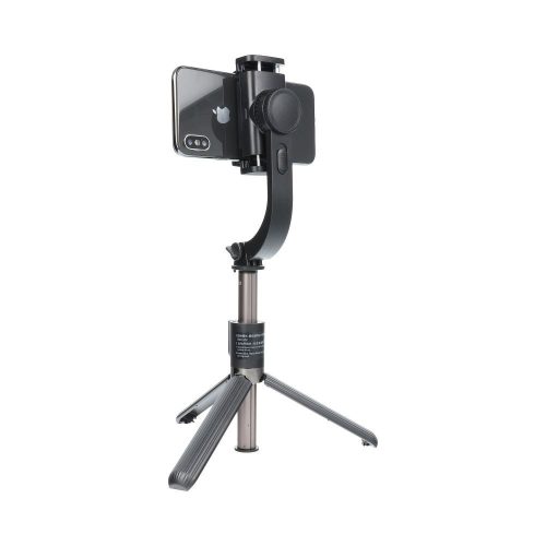 Bluetooth szelfi bot, tripod állvánnyal, távirányitóval, Gimbal funkcióval, SSTR-L08, fekete