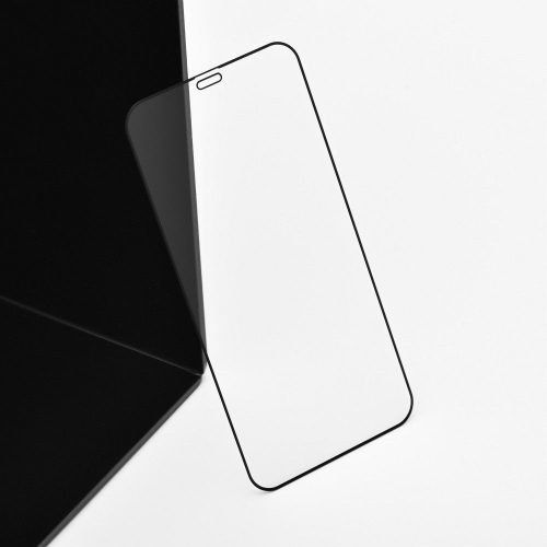 Apple iPhone 13 Pro, 5D Full Glue hajlított tempered glass kijelzővédő üvegfólia, fekete