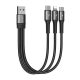 Joyroom USB kábel 3in1  S-01530G11  2x USB-C / Lightning 3.5A 0.15m (fekete)