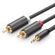 UGREEN AV102 kábel 2x RCA (Cinch) jack 3,5 mm 2m (fekete)