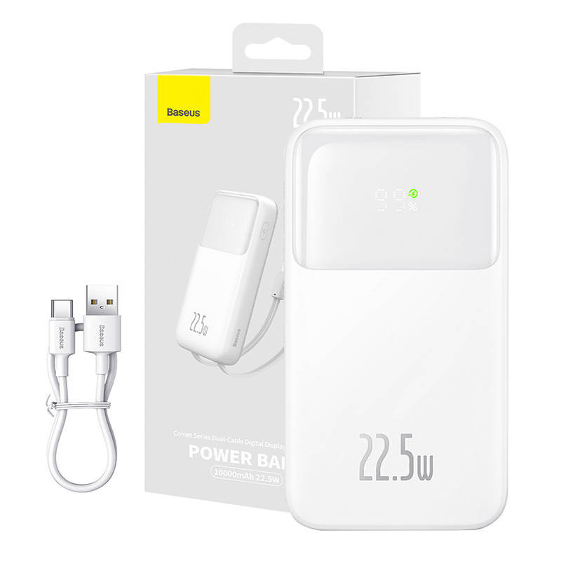 Powerbank Baseus Comet 10000mAh, 22.5W (white) - mobilehome.