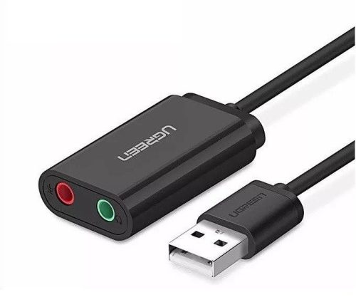 UGREEN 15 cm-es USB külső hangkártya (fekete)