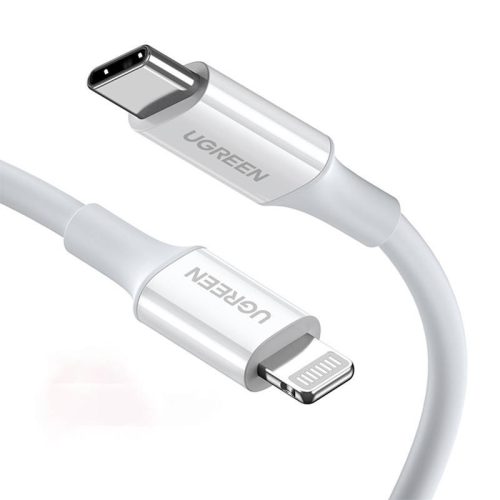 USB-C to Lightning kábel UGREEN US171, 3A, 0.25m (white)