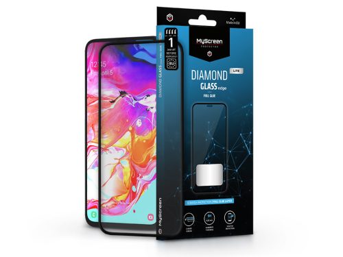 Samsung A705F Galaxy A70/A70s edzett üveg képernyővédő fólia - MyScreen Protector Diamond Glass Lite Edge2.5D Full Glue - black