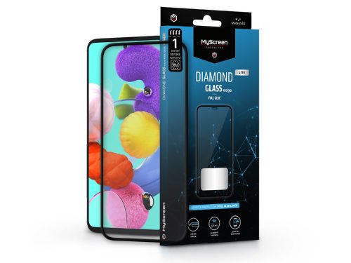 Samsung A515F Galaxy A51 edzett üveg képernyővédő fólia - MyScreen Protector Diamond Glass Lite Edge2.5D Full Glue - black