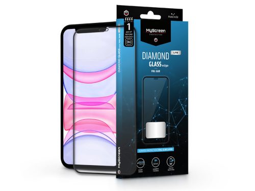 Apple iPhone XR/iPhone 11 edzett üveg képernyővédő fólia - MyScreen Protector Diamond Glass Lite Edge2.5D Full Glue - black