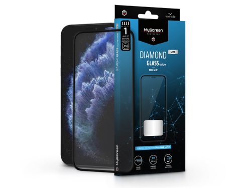 Apple iPhone X/XS/11 Pro edzett üveg képernyővédő fólia - MyScreen Protector Diamond Glass Lite Edge2.5D Full Glue - black