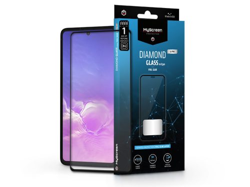 Samsung G770F Galaxy S10 Lite/A915F Galaxy A91 edzett üveg képernyővédő fólia - MyScreen Protector Diamond Glass Lite Edge2.5D Full Glue - black