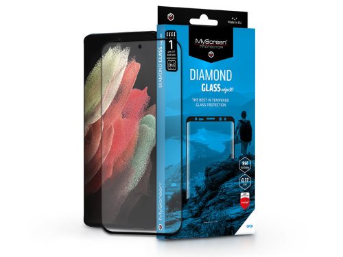 Samsung G998F Galaxy S21 Ultra edzett üveg képernyővédő fólia ívelt kijelzőhöz - MyScreen Protector Diamond Glass Edge3D - black