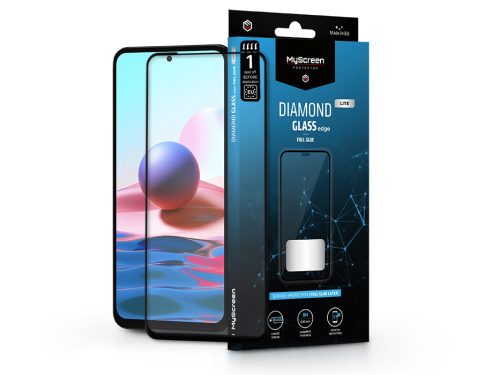 Xiaomi Redmi Note 10/Note 10S edzett üveg képernyővédő fólia - MyScreen Protector Diamond Glass Lite Edge2.5D Full Glue - black