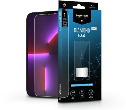 Apple iPhone 13 Pro Max/14 Pro Max/14 Plus edzett üveg képernyővédő fólia -     MyScreen Protector Diamond Glass Lite Full Glue - transparent