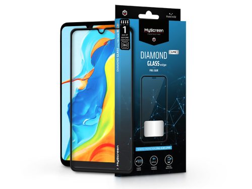 Huawei P30 Lite edzett üveg képernyővédő fólia - MyScreen Protector Diamond Glass Lite Edge2.5D Full Glue - black