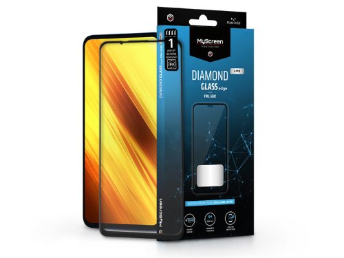 Xiaomi Poco X3/X3 Pro edzett üveg képernyővédő fólia - MyScreen Protector Diamond Glass Lite Edge2.5D Full Glue - black