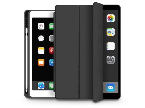 Apple iPad Air 4 (2020)/iPad Air 5 (2022) 10.9 tablet tok (Smart Case) on/off   funkcióval, Apple Pencil tartóval - Tech-Protect - black (ECO csomagolás)