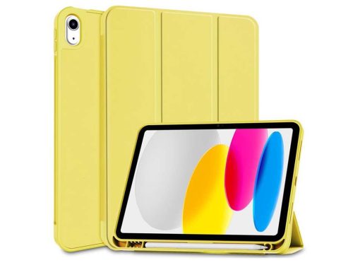 Apple iPad 10.9 (2022) tablet tok (Smart Case) on/off funkcióval, Apple Pencil  tartóval - Tech-Protect - yellow (ECO csomagolás)