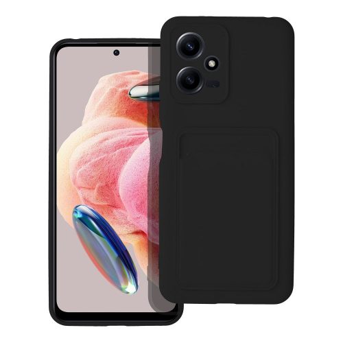 Xiaomi Redmi Note 12 5G/Poco X5 5G szilikon hátlap kártyatartóval - Card Case - fekete