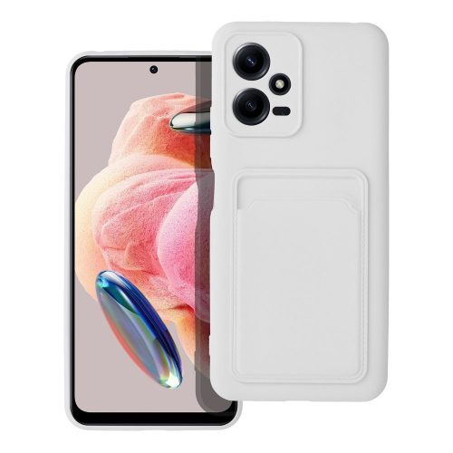 Xiaomi Redmi Note 12 5G/Poco X5 5G szilikon hátlap kártyatartóval - Card Case - fehér