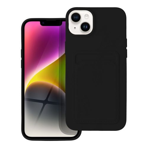 Apple iPhone 14 Plus szilikon hátlap kártyatartóval - Card Case - fekete