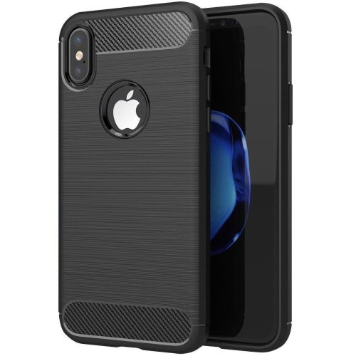 Apple iPhone XS Max szilikon hátlap - Carbon - fekete