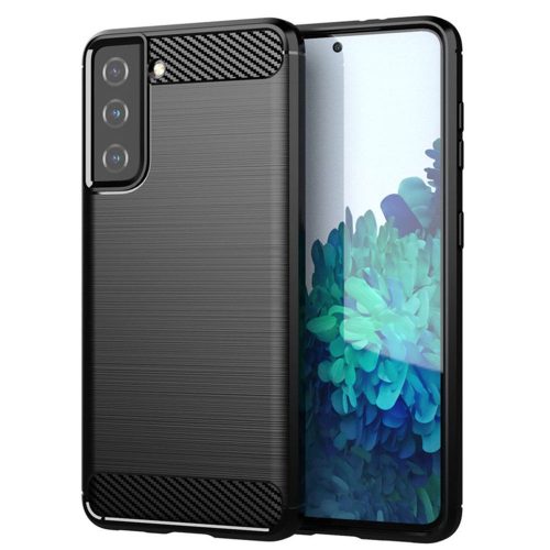 Samsung G990B Galaxy S21 FE 5G szilikon hátlap - Carbon - fekete