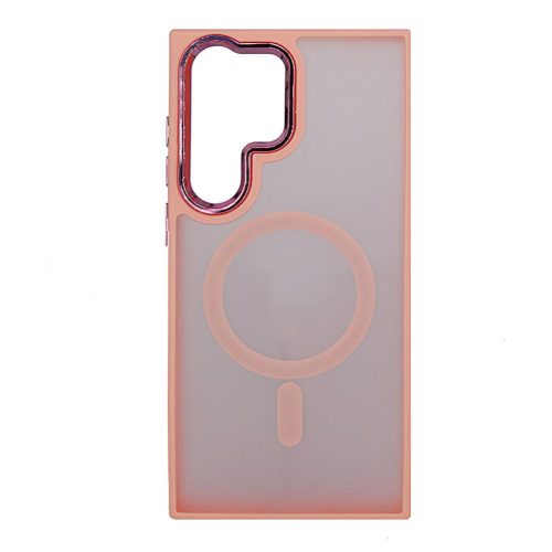 Megsafe Samsung S918 Galaxy S23 Ultra (2023) TPU/PC tok (vezetéknélküli töltéshez) pink