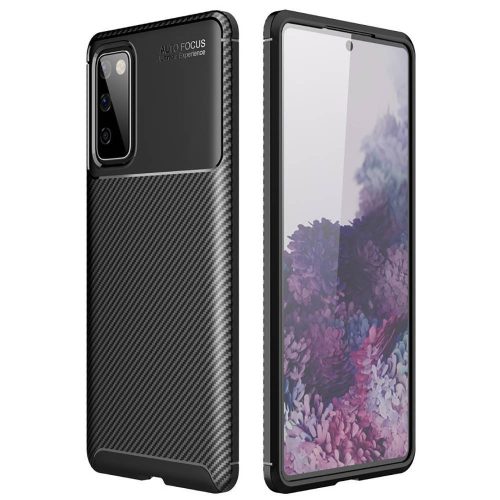 Xiaomi Redmi 9 Carbon Fiber ütésálló szilikon tok fekete