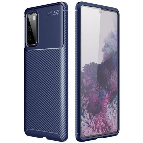 Samsung A726 Galaxy A72 5G (2020) Carbon Fiber ütésálló szilikon tok kék