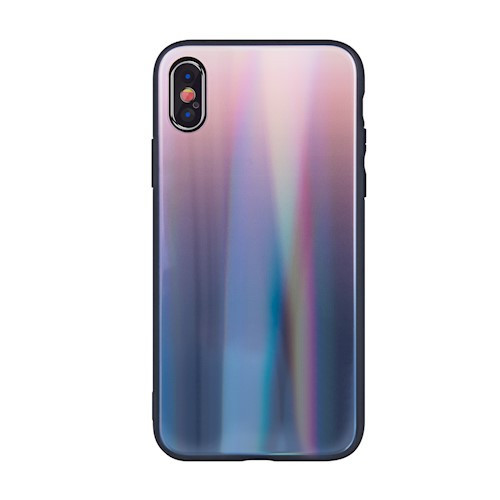 Rainbow szilikon tok üveg hátlappal - Samsung G970F Galaxy S10e barna - fekete