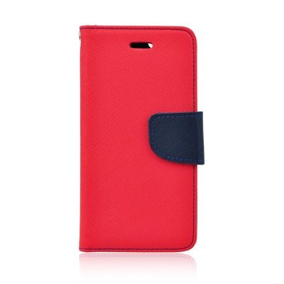 Fancy Xiaomi Redmi 10 oldalra nyíló mágneses könyv tok szilikon belsővel piros - kék