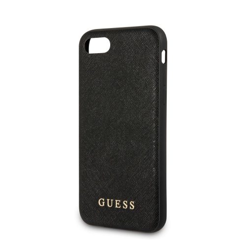 Guess Apple iPhone 7 / 8 / SE2 / SE3 (4.7) Saffiano PU Silicone hátlapvédő tok fekete (GUHCI8SLSABK)