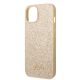 Guess Apple iPhone 14 Pro Max (6.7) PC/TPU Glitter Flakes Metal Logo hátlapvédő tok arany (GUHCP14XHGGSHD)