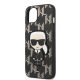 Karl Lagerfeld Monogram Ikonik Apple iPhone 13 Mini (5.4) hátlapvédő tok fekete (KLHCP13SPMNIKBK)