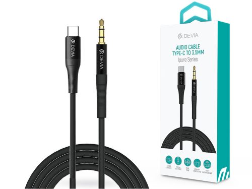 Devia 3,5 mm jack - Type-C audio kábel 1 m-es vezetékkel - Devia Series iPure   AUX Audio Cable - black