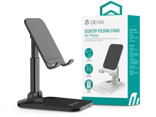 Devia univerzális asztali telefon/tablet tartó - Devia Desktop Folding Stand ForPhone - fekete