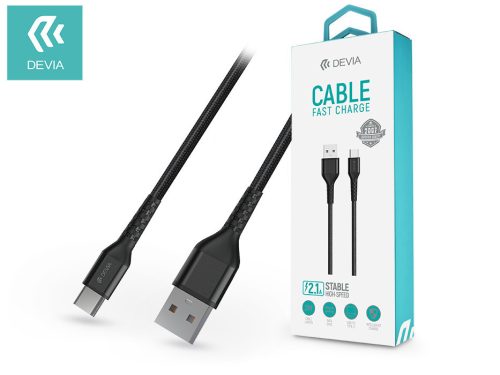 Devia USB - USB Type-C adat- és töltőkábel 2 m-es vezetékkel - Devia Gracious Series USB Type-C Cable Fast Charge - 5V/2.1A - black