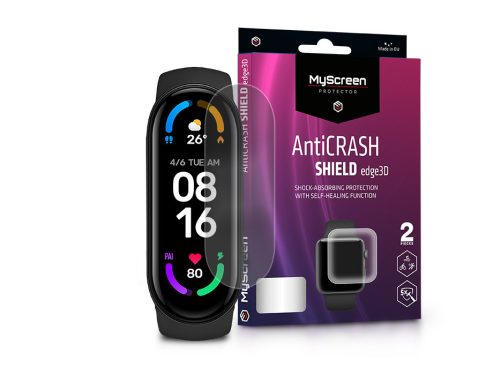 Xiaomi Mi Smart Band 5/Mi Smart Band 6 ütésálló képernyővédő fólia - MyScreen   Protector AntiCrash Shield Edge3D - 2 db/csomag - transparent