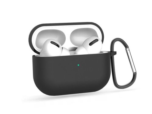 Szilikon védőtok Apple AirPods Pro 1/2 fülhallgatóhoz - fekete - ECO csomagolás