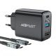 Wall Charger Acefast A17, 65W GaN + kabel USB-C (black)