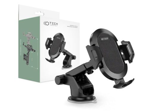 Univerzális műszerfalra/szélvédőre helyezhető PDA/GSM autós tartó - Tech-Protect Universal Dash and Windshield Car Mount - fekete