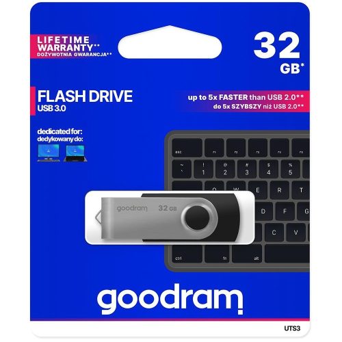 Goodram 32GB USB 3.0 fekete pendrive Artisjus matricával - UTS3-0320K0R11