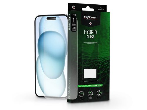 Apple iPhone 15 Plus/15 Pro Max rugalmas üveg képernyővédő fólia - MyScreen     Protector Hybrid Glass Green - transparent