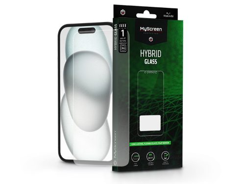 Apple iPhone 15/15 Pro rugalmas üveg képernyővédő fólia - MyScreen Protector    Hybrid Glass Green - transparent