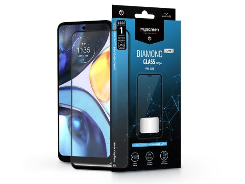 Motorola Moto G22 edzett üveg képernyővédő fólia - MyScreen Protector Diamond   Glass Lite Edge2.5D Full Glue - black