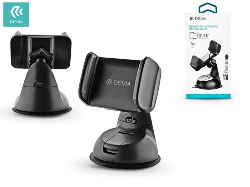 Univerzális PDA/GSM autós tartó max. 3,5-6" méretű készülékekhez - Devia        Universal Suction Pad Car Mount V2 - black