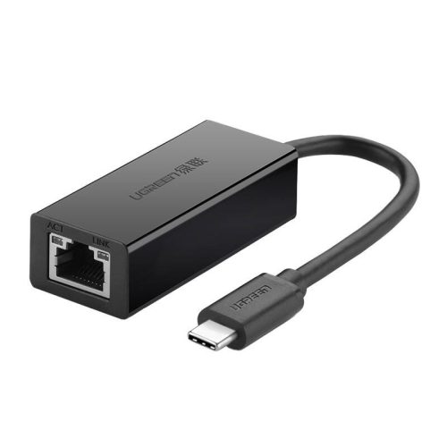 UGREEN 30287 USB-C / RJ45 Ethernet 10/100 Mbps external adapter fekete