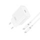 XO wall charger CE15 PD 20W 1x USB-C white + USB-C - USB-C cable