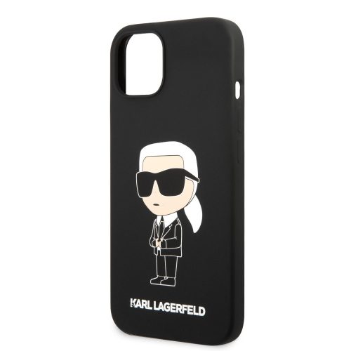 Karl Lagerfeld Liquid Silicone Ikonik NFT Apple iPhone 13 (6.1) hátlapvédő tok fekete (KLHCP13MSNIKBCK)