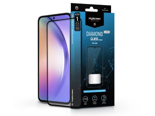 Samsung Galaxy A55 edzett üveg képernyővédő fólia - MyScreen Protector Diamond  Glass Lite Edge2.5D Full Glue - fekete