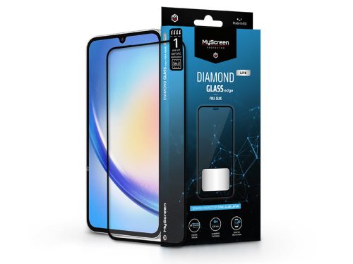 Samsung Galaxy A35 edzett üveg képernyővédő fólia - MyScreen Protector Diamond Glass Lite Edge2.5D Full Glue - fekete